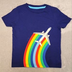 Mini Boden rainbow airplane t shirt